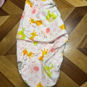 Blankets & Beyond Baby Swaddle with Animal Prints